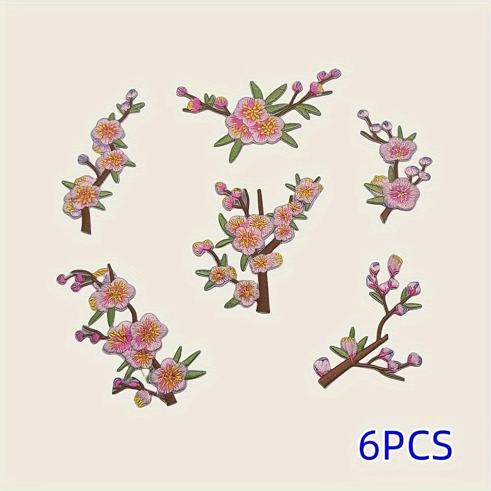 TEMU 4/6pcs Cherry Embroidered Iron On Sewing On Patch Appliques Badge