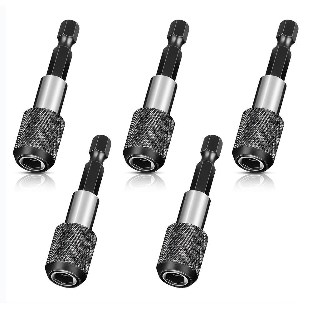 TEMU 5pcs Drill Bit Holder Magnetic Drill Bit Extension 1/4 Inch Hex Shank Quick Release Bar Socket Screwdriver Bit Holder Drill Additions Extension Drill Quick Adapter For Screws Nuts