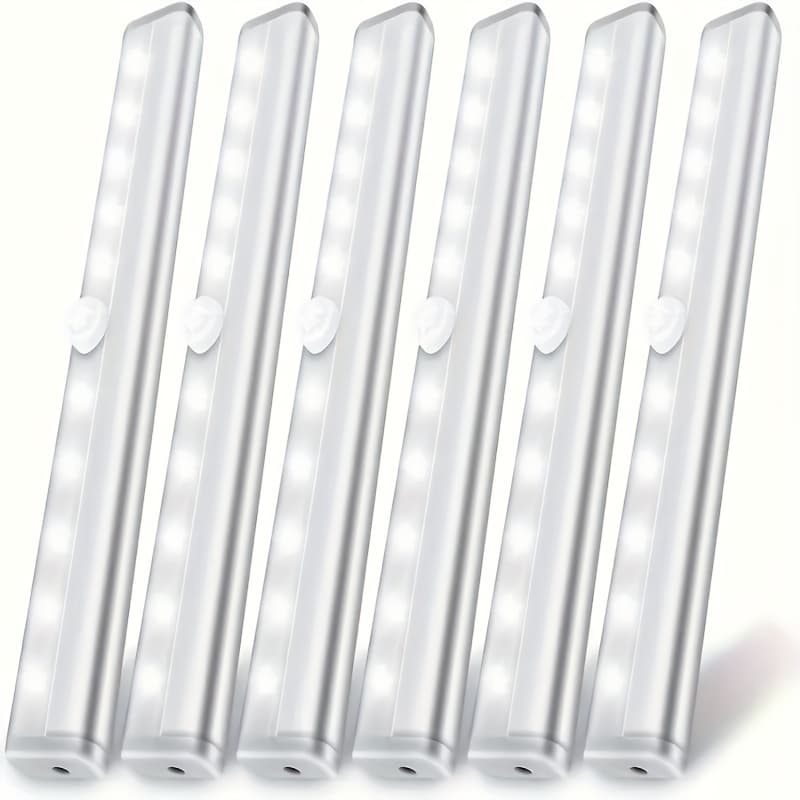 TEMU 3/6 Pack Led Motion Sensor Lights, 10 Led Closet Battery Operated Lights, Stick-on Anywhere Magnetic Night Light Bar, Led Indoor For Closet Stairs Wardrobe Under Cabinet-christmas Gifts.
