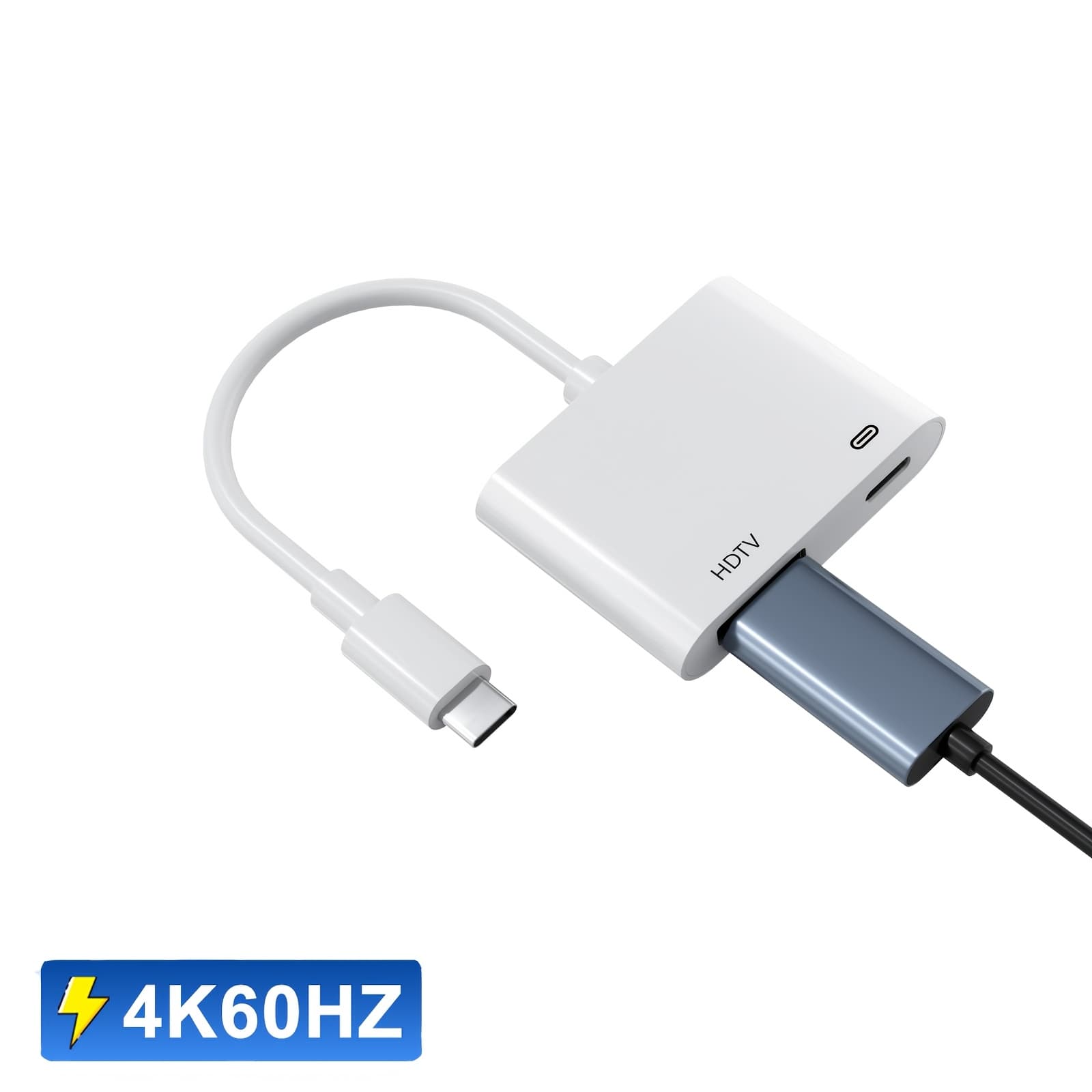 TEMU Usb C To Hdtv Adapter Usb-c To Digital Av Adapter 4k Video & Screen Converter Type C To Hdtv Woven Cord With Pd For Iphone 15/16 Macbook Ipad Pixel Dell