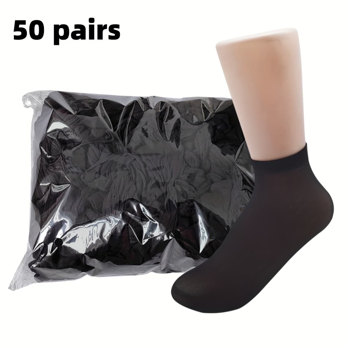 TEMU Pairs Summer Thin Solid Color Disposable Elastic Sweat-absorbing Breathable Fitting Socks Are Suitable For Daily Life And Outdoor Travel