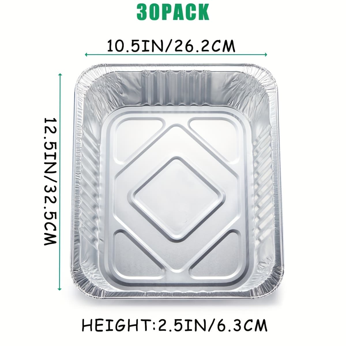 TEMU 30 Pack Aluminum Pans Foil Pans, 9x13 Disposable Trays Half Size Tin Pans Heavy Duty Foil Trays Food Containers For Cooking, Baking, Roasting, Chafing, Heating Or Steam Table