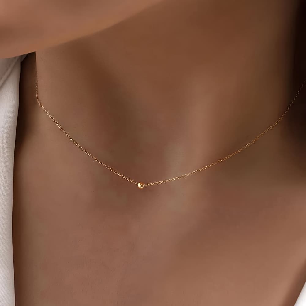 TEMU Women's Minimalist Stainless Steel Necklace - Tarnish-resistant Everyday & Party Jewelry, Durable Chain For Valentine's Gifts, Birthdays, Anniversaries - Elegant Necklace For Women