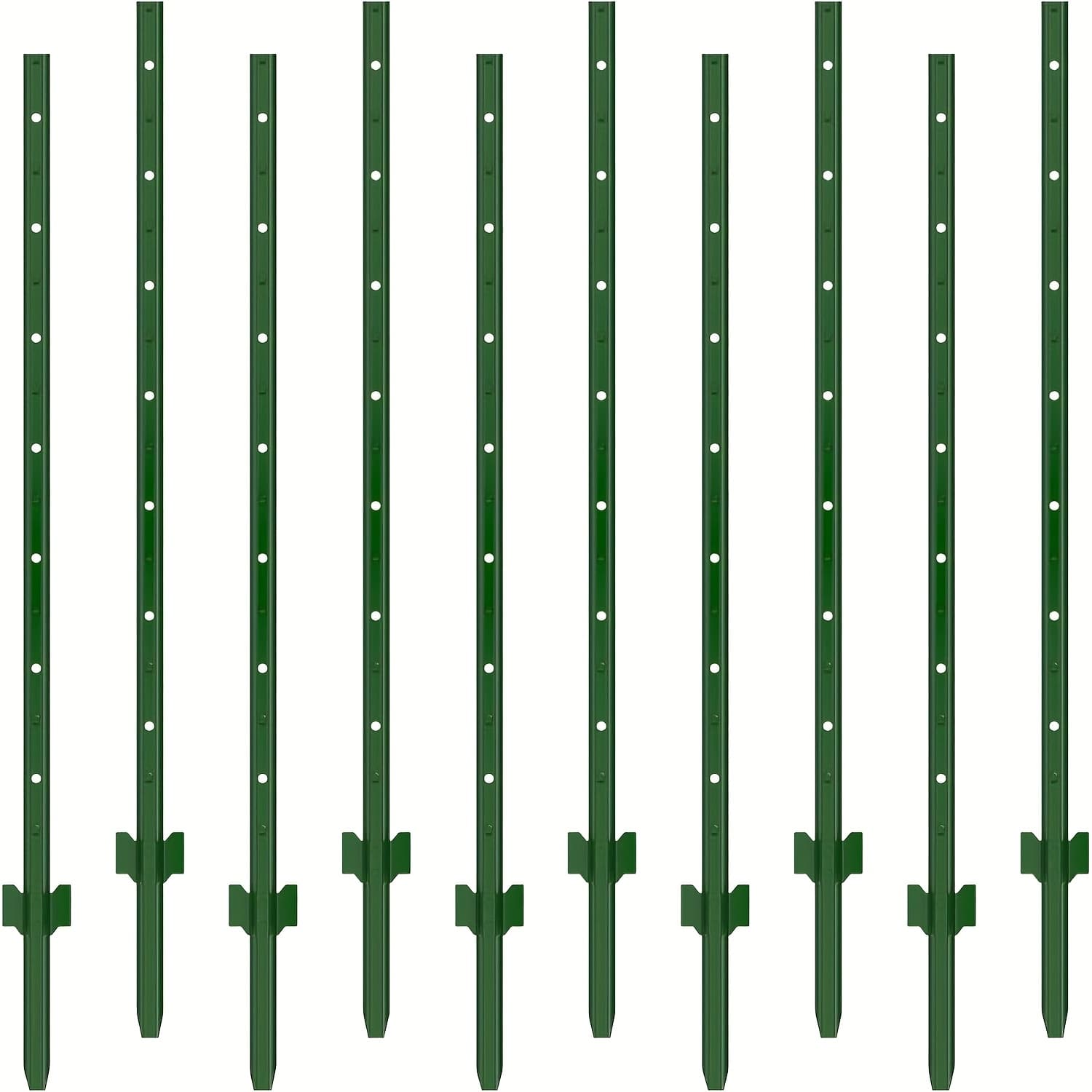 TEMU Split Type 6ft Fence Post, Metal Fence Post With U-shaped Slot, Steel U-shaped Post For Garden Chain Link Fence No Dug Access Fence Posts (10pcs)