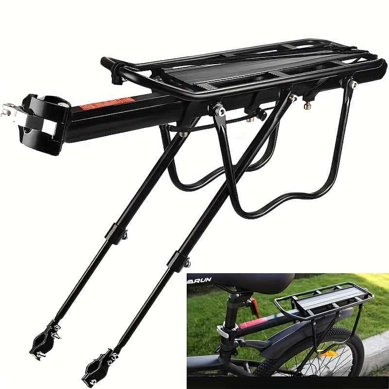 TEMU Rear Bike Bicycle Cargo Rack, Aluminum Alloy Rear Bike Pannier Rack For Back Of Bike Carrier Rack Release Bicycle Rear Racks 110-165 Lbs Capacity