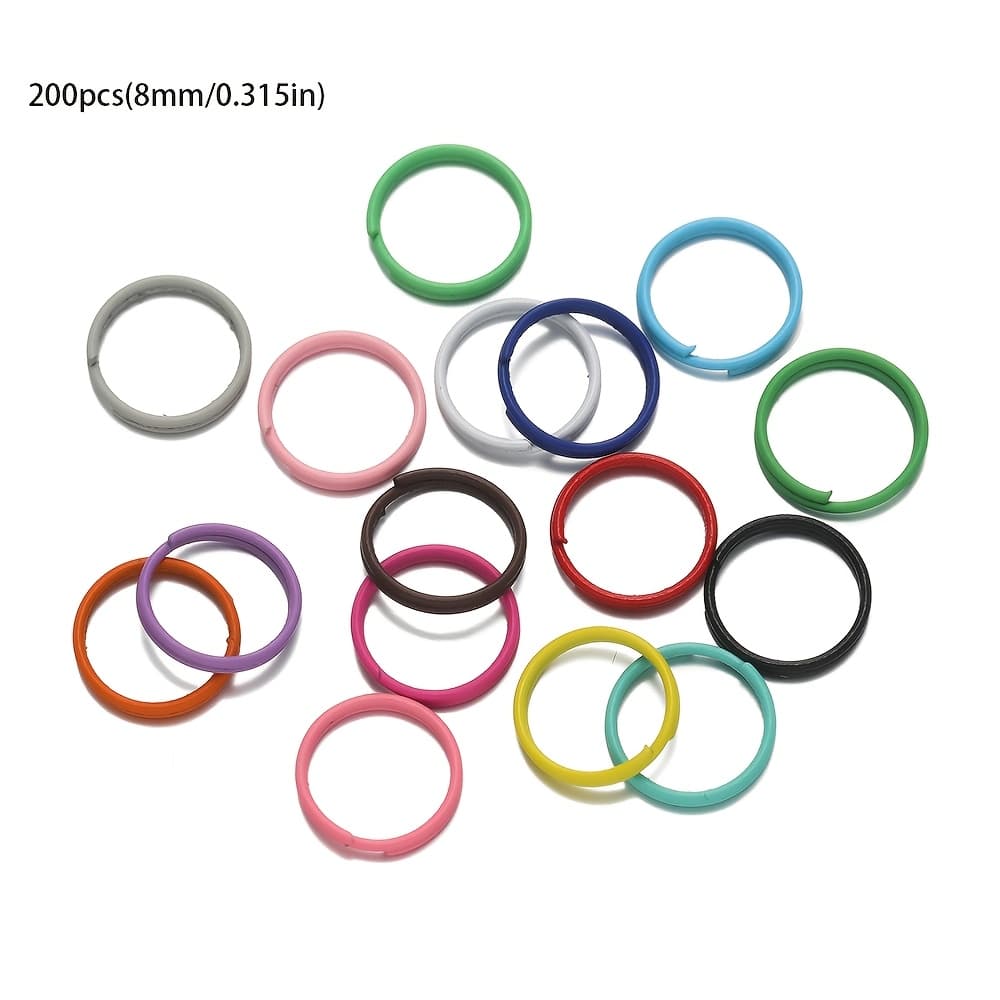 TEMU 200pcs 8/10mm Colorful Open Jump Rings Findings Loop Jump Ring Connector For Jewelry Making