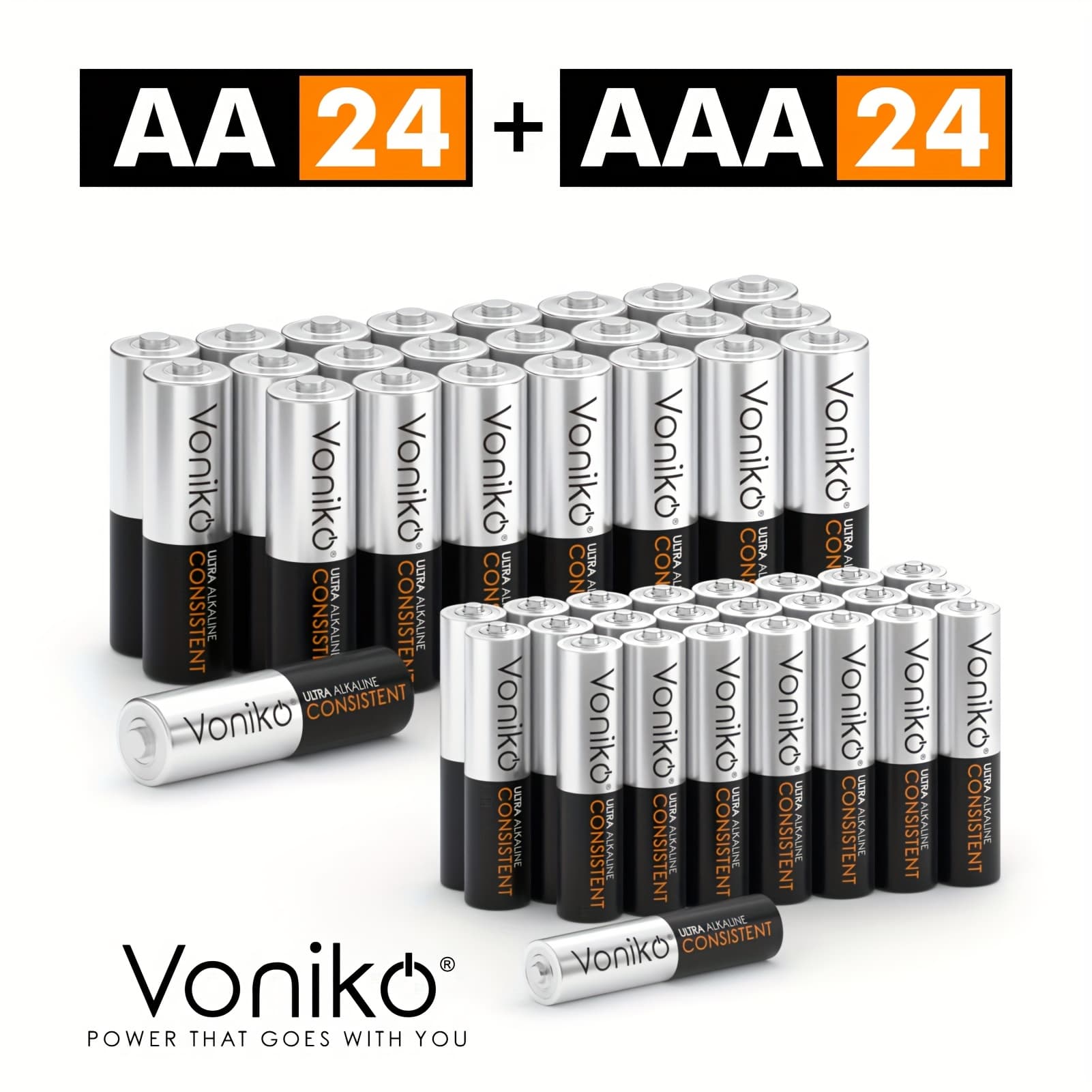 TEMU Aa And Aaa Batteries 48 Count , 24 And 24 Batteries, 1.5v Premium Battery, 10-year