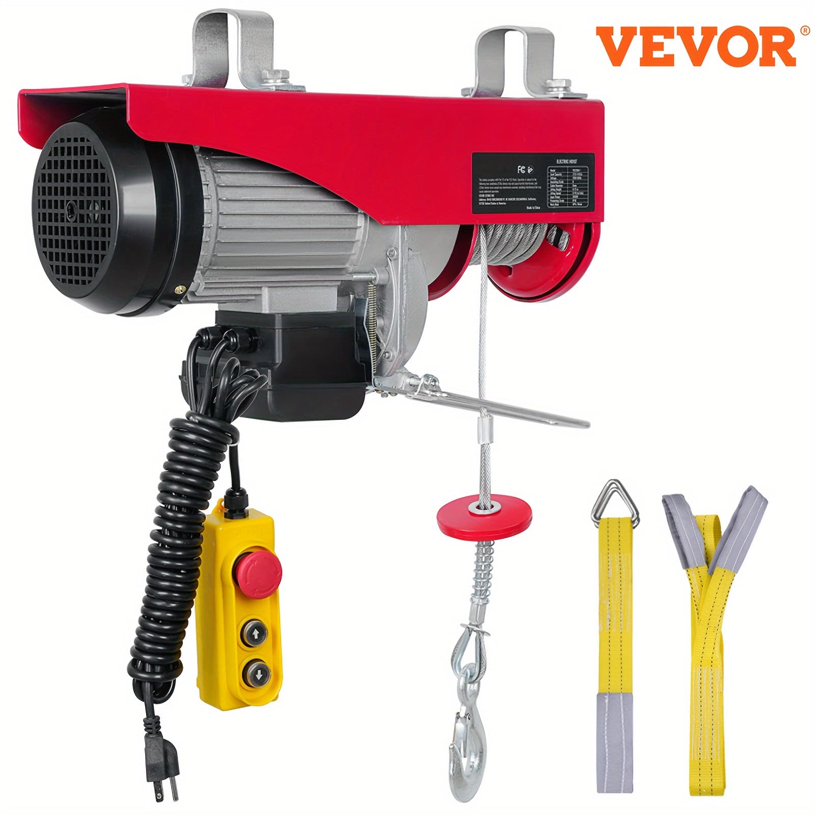 TEMU Vevor Electric Hoist, 440lbs Garage Hoist With 14ft Wired Control, 110 Hoist Winch 40ft Single Cable Lifting Height, Pure Copper Motor And Emergency Stop Switch