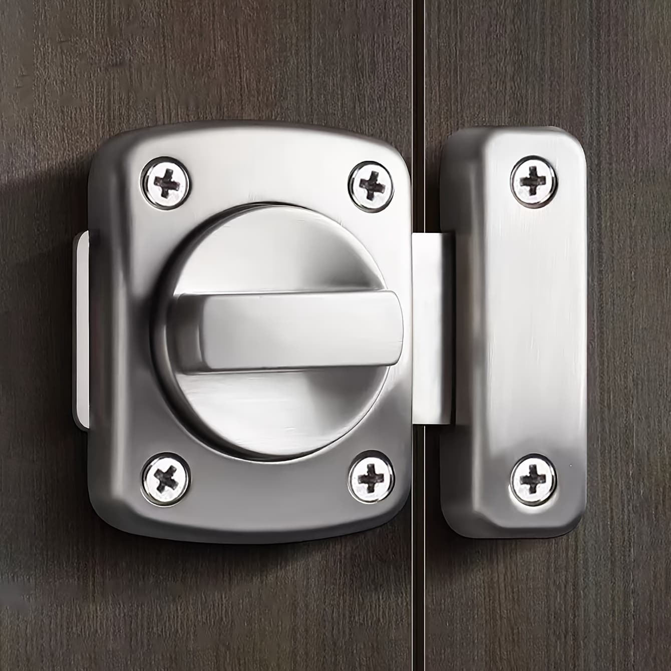 TEMU 1pc Anti-theft Lock, Thickened Stainless Steel For Security Doors, Bolts, Door Latches, Bathroom Bolts, And Surface-mounted Latches For Wooden Doors