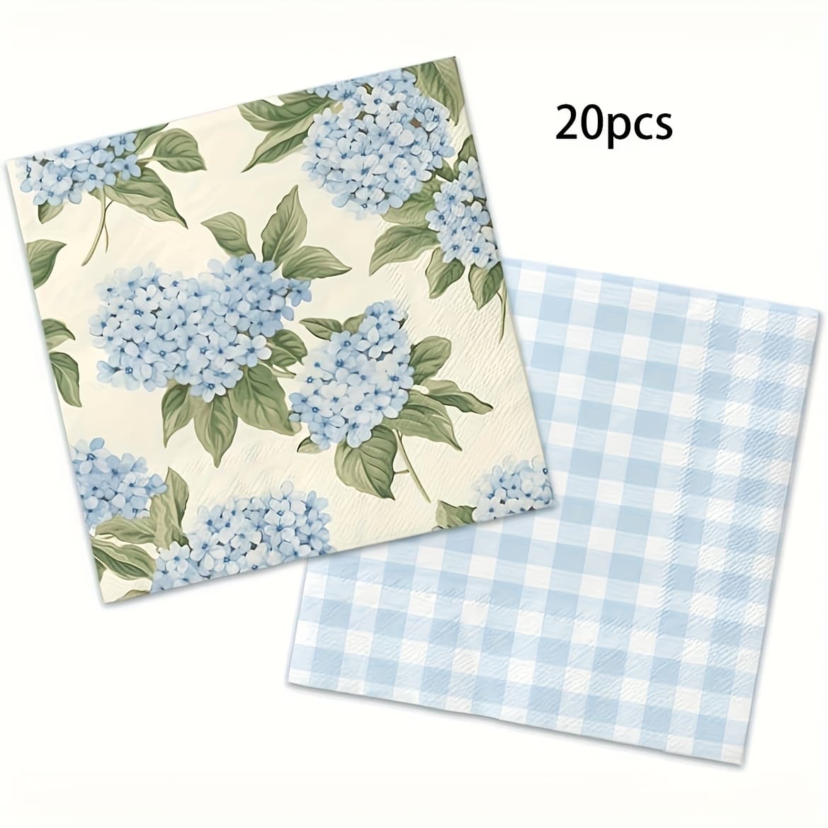 TEMU 20pcs/40pcs/60pcs/100pcs, Floral Napkins-blue And White Party Supplies Vintage Floral Paper Towel Tea Party Decorations For Birthday,