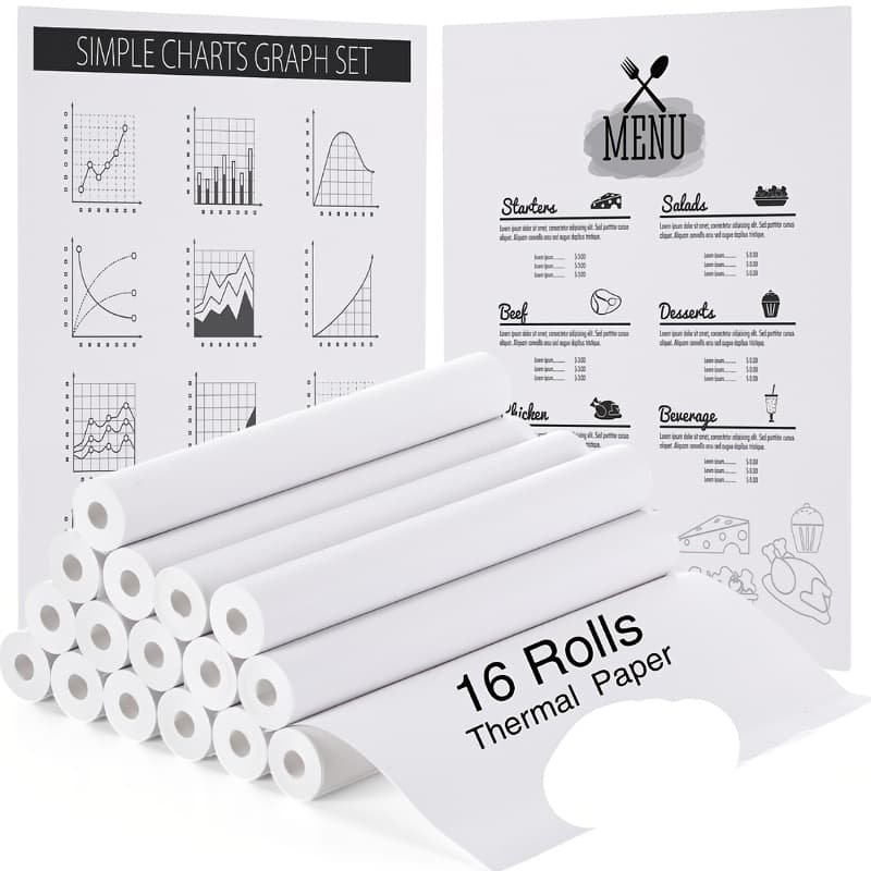 TEMU 16 Rolls Thermal Paper, A4 Printing Paper Thermal Printer Quick- Inkless For Multipurpose Printer (8.27x276" For 1 Roll)