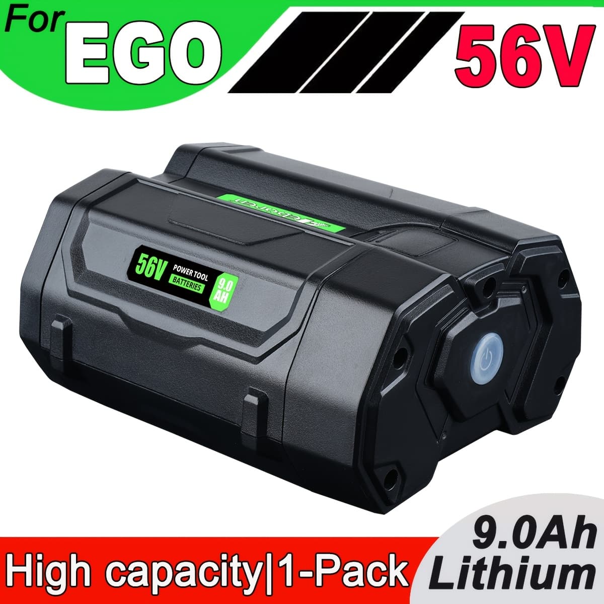 TEMU 9.0ah 56v Replacement Battery Compatible For Ego Power Tools Suitable For All Ego Ba1400t Ba2800t Ba4200t Ba5600t Lithium-ion Battery For Cs1604 Cs1804 Cs1403 Ht2400 Lb6504 Lb5804 Egl1828 Tools