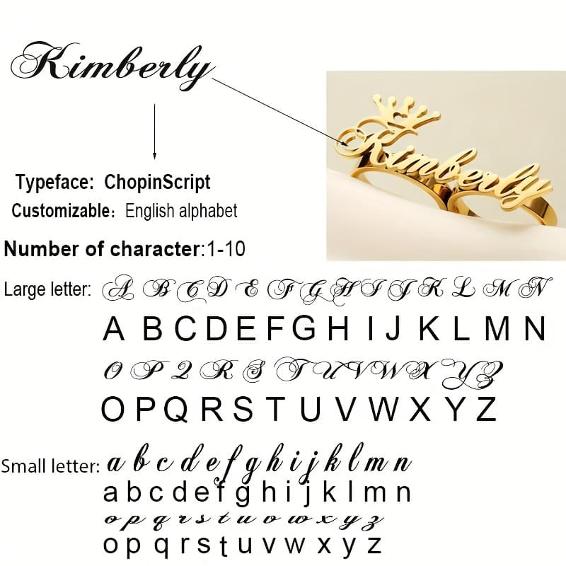 TEMU Personalized Ring - Customized Cursive Font And Heart-shaped Decoration, For Couple's Ring, A Valentine's Day Gift For Her, Classic French Style Daily Jewelry