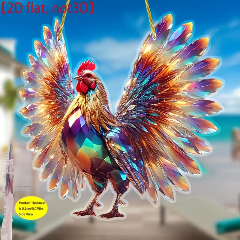 TEMU 2d Flat Acrylic Chicken-shaped Thermal Collector | 7.87 Inches X 7.87 Inches, Wall Hanging Decor, Suitable For All , Unique Gift For Home And Garden