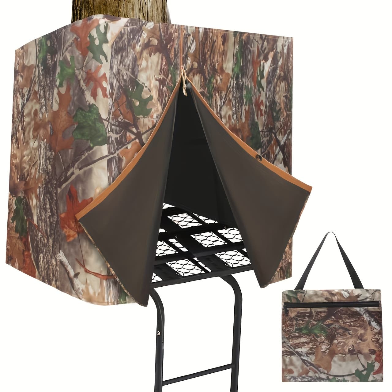 TEMU Hunting Tree Stand Blinds Camo Blind Cover- Hunting Camouflage Ground Blinds With Zipper For , Turkey (frames Not Included)