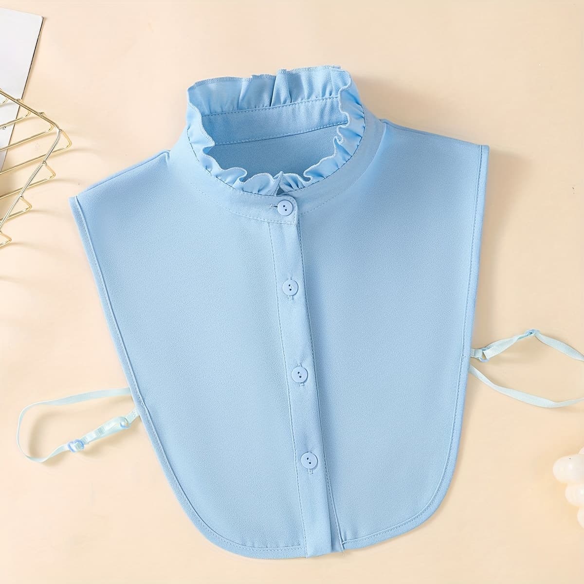 TEMU 1pc Women's Fashion Collar Chiffon Faux Collar All-match Removable Decorative Faux Collar