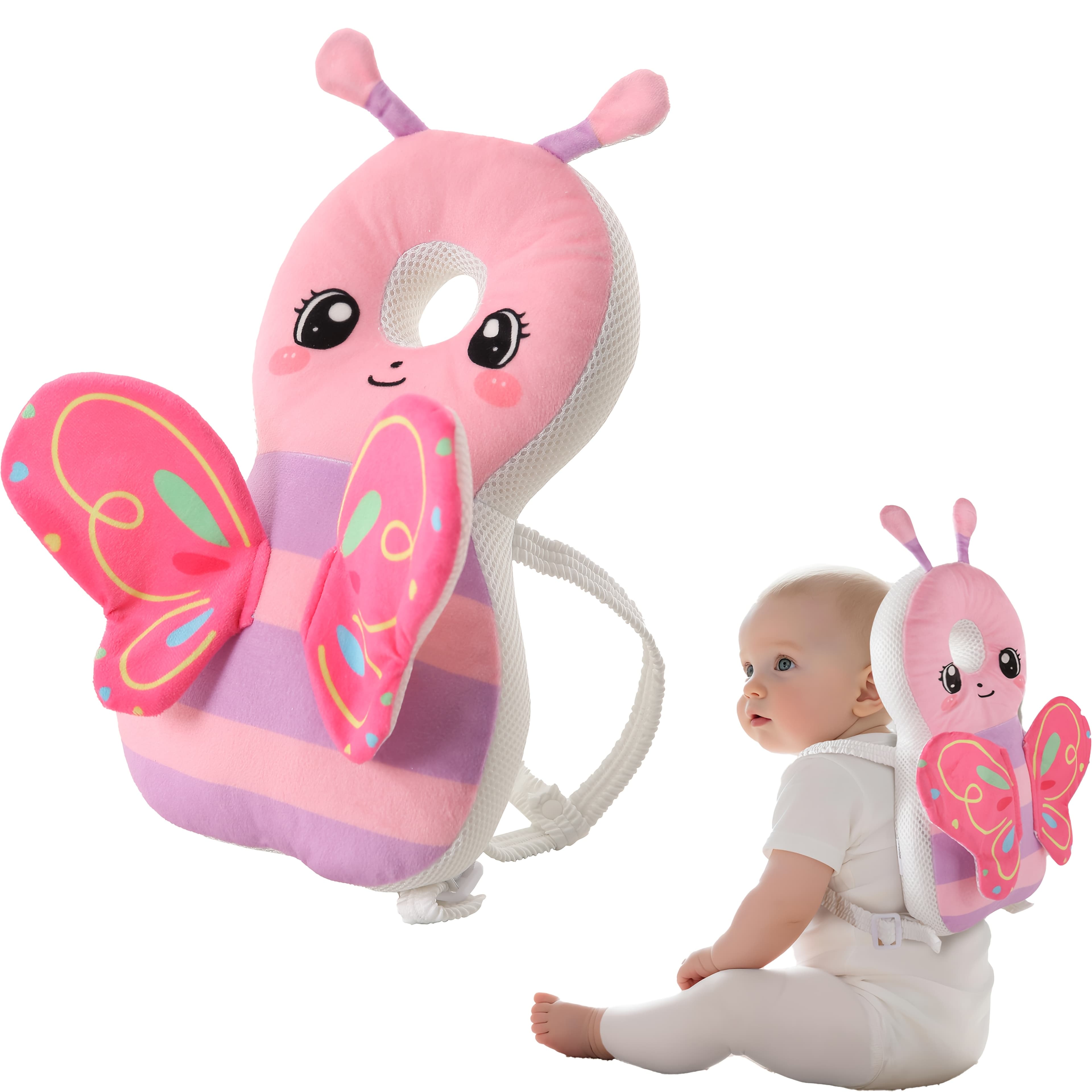 TEMU Soft Toddler Backpack For Infants And Toddlers, With Adjustable Cartoon Animal Plush Backrest, Made Of Colorful Polyester Fiber, An Ideal Gift For Festivals