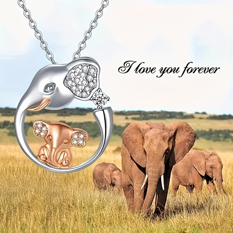 TEMU Fashion, Delicate, Elegant, Elephant Personality Pendant Necklace, Trendy Personality Jewelry, Thanksgiving, Christmas, Birthday Gifts, Commemorative Gifts