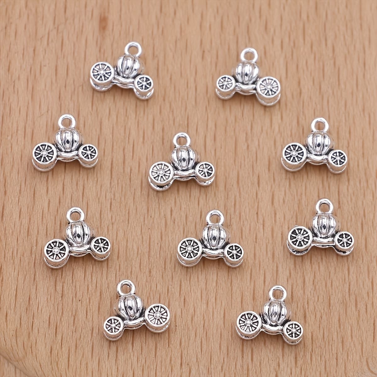 TEMU 10pcs Silvery Color Charms Pendants For Jewelry Making Diy Handmade Necklace Earrings Key Chain Accessories