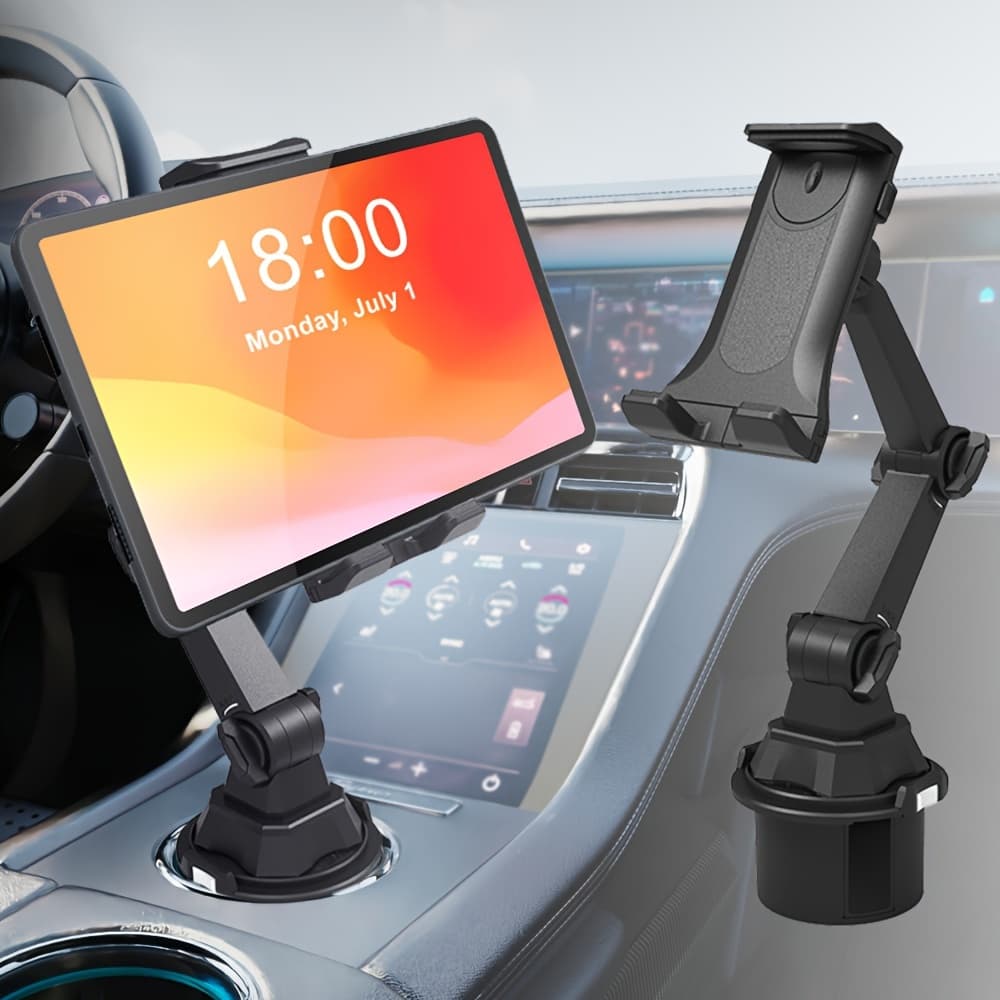 TEMU Cup Holder Tablet Mount And Phone Mount For Car, Compatible For Most 4-13 Inch Cell Phones And Tablets