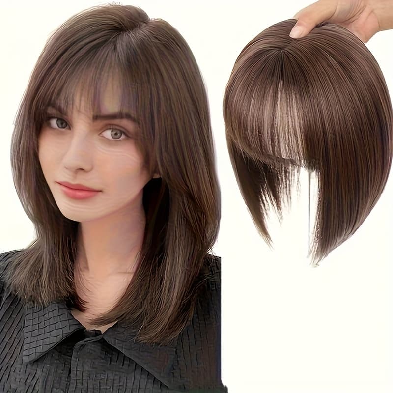 TEMU Women's Long Hair With Bangs Head Hair Extensions, Covering, Hair Extensions, Women's Hair Volume Increasing Head Wigs, Women's Lightweight Hair Pieces