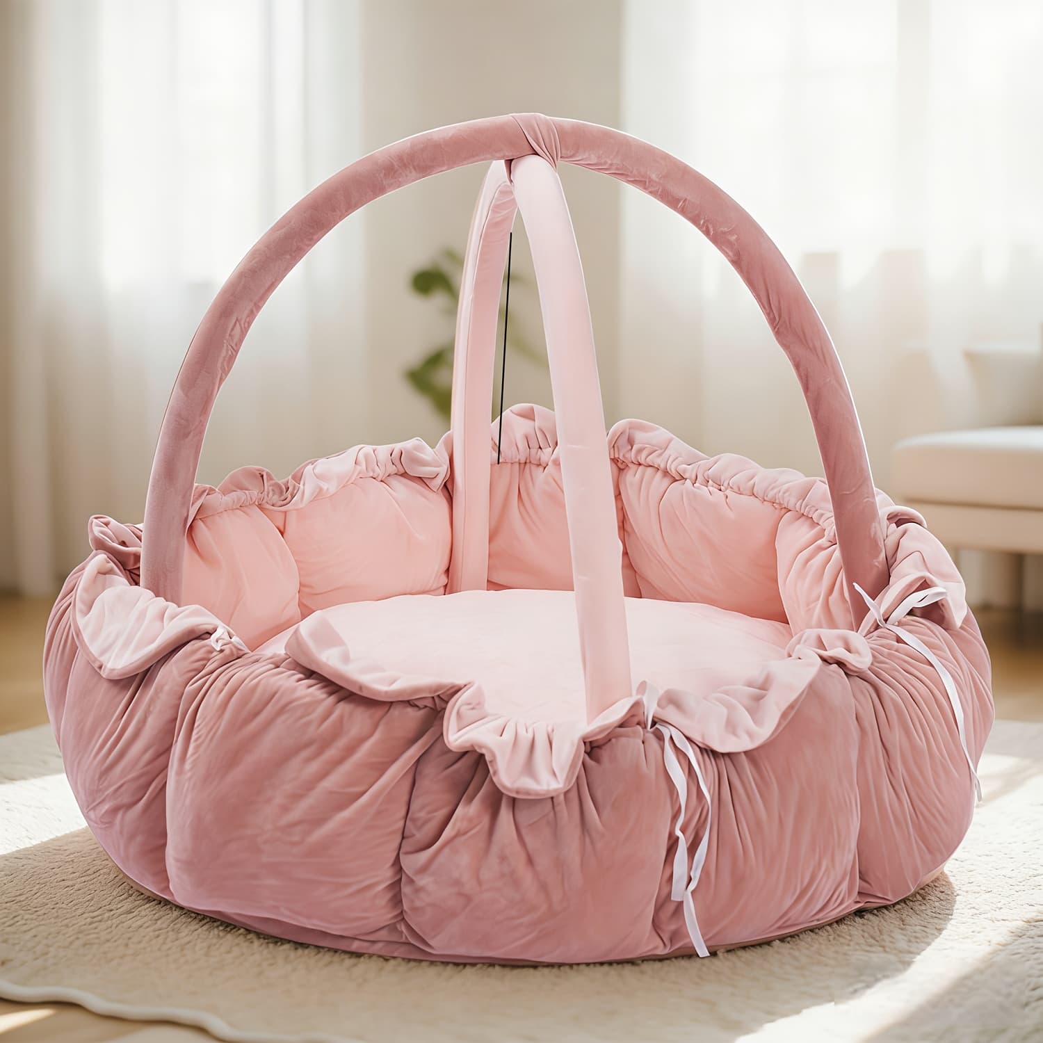 TEMU Thick & Plush Baby Gym, Baby Mats For Floor, Tummy Time Mat, Cat Bed, Dog Bed, Convertible Stage-based Developmental From Baby To Toddler, Ball Pit, Pet Cushion Cloudico