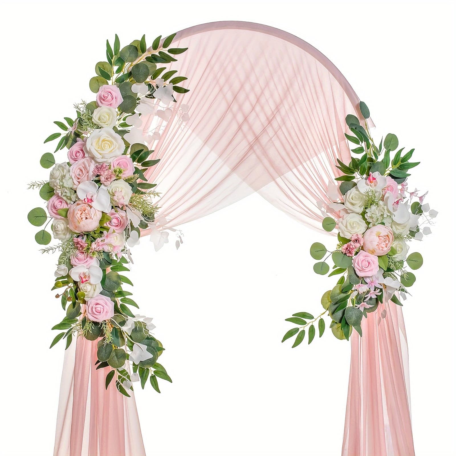 TEMU 2pcs Elegant Faux Flower Pendant For Wedding Ceremonies And Arches - Versatile Home Decoration Without Power Supply