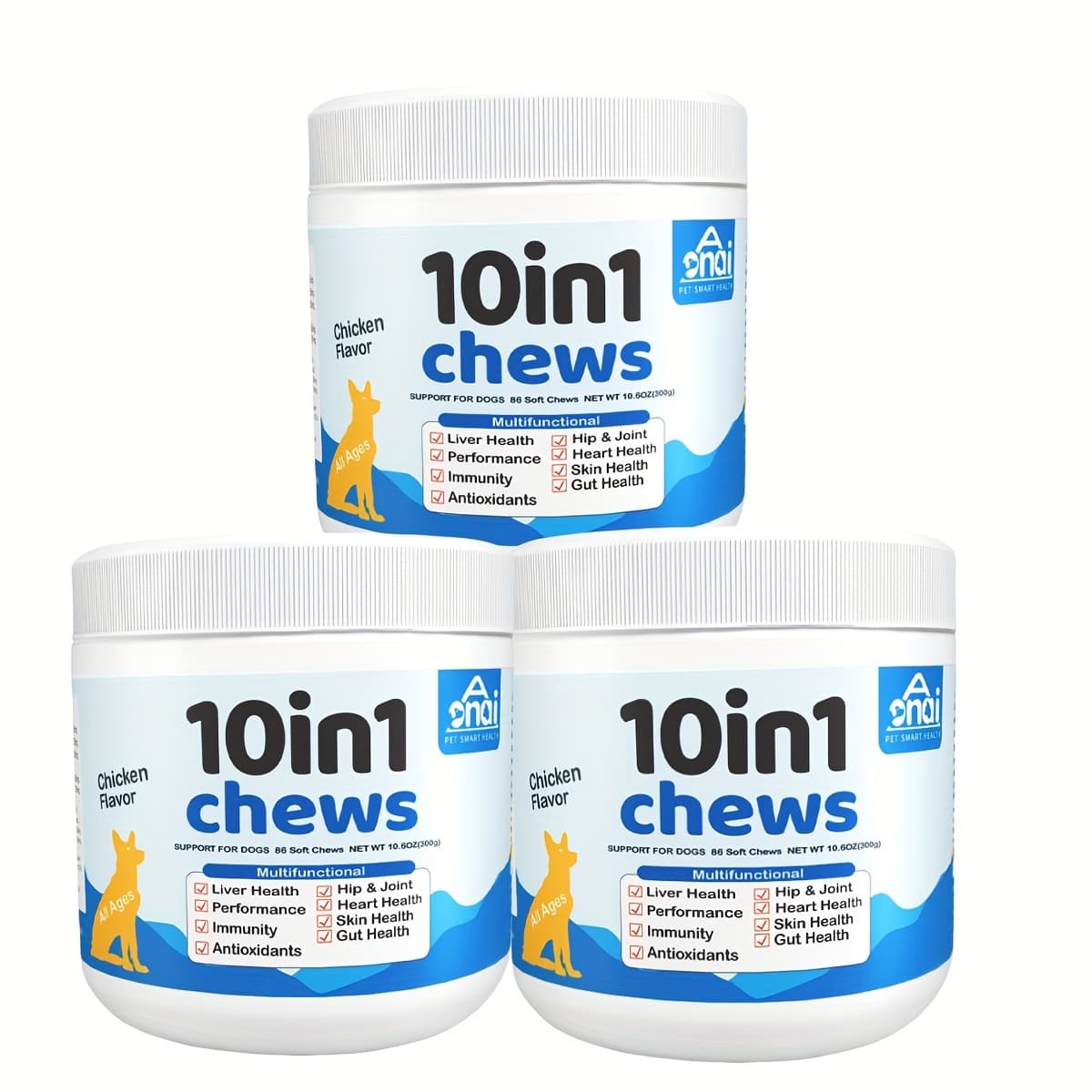 TEMU 3 Packs (3*300g/10.6oz) Brands Advanced -in-1 Canine - Supports Liver, Skin, Gut, , Heart, , Performance, , And Overall Wellness With Flavor