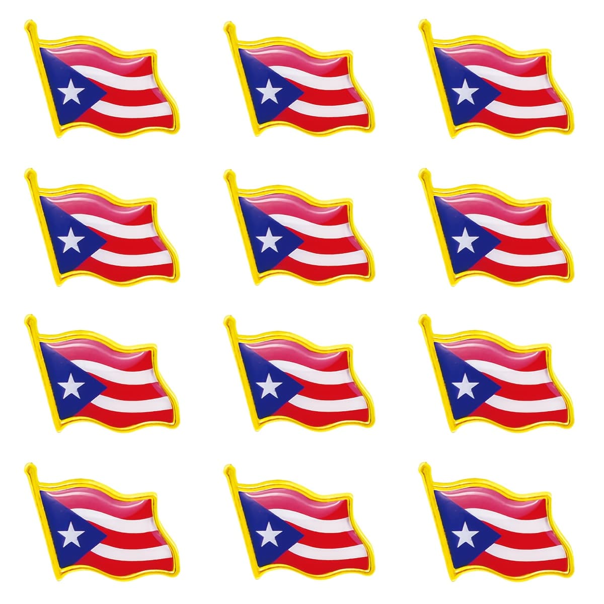 TEMU 12 Puerto Rican Flag Brooch Additions