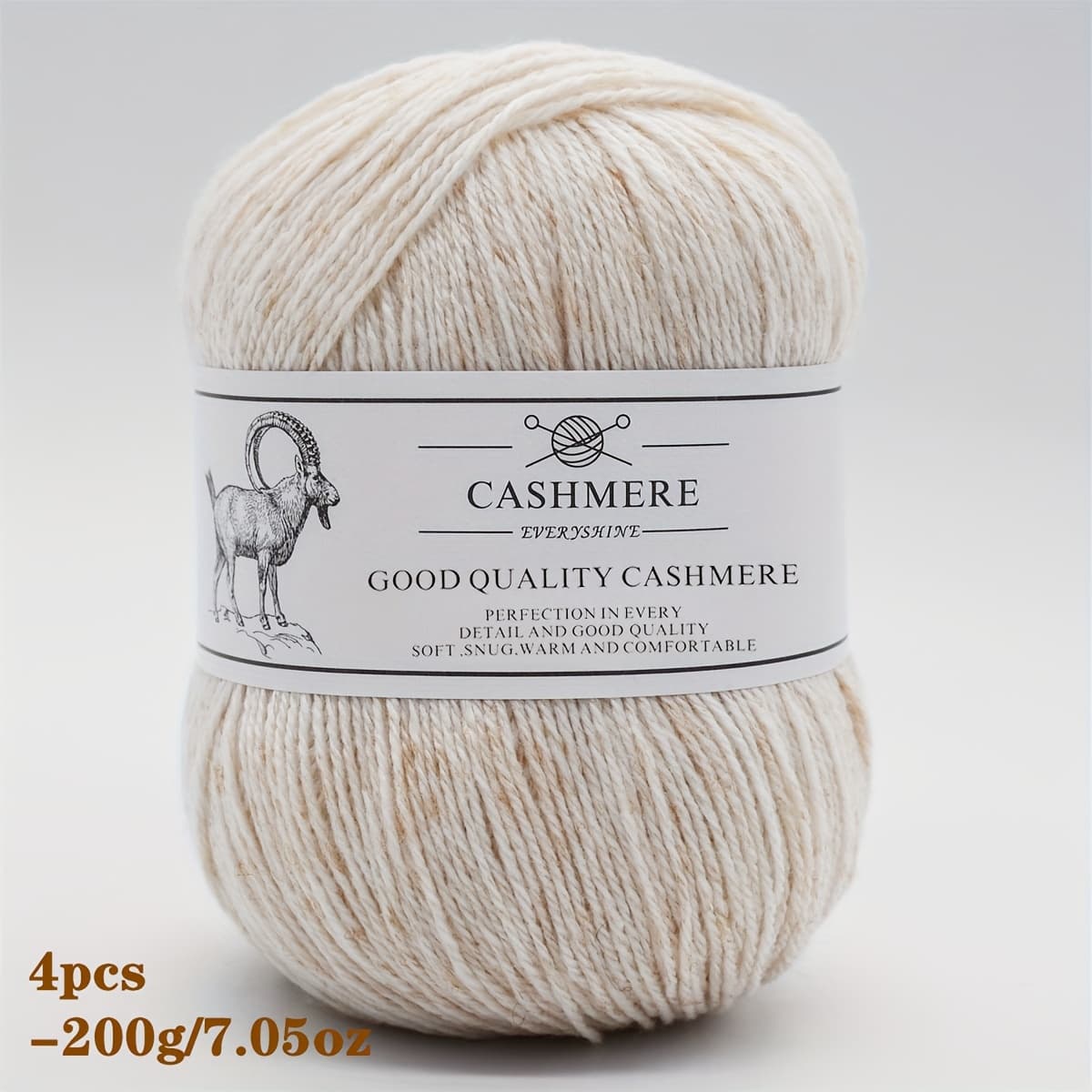 TEMU 4pcs Cashmere Yarn - Warm Luxury Crochet & Knitting Thread Suitable For Hats, Scarves, Sweaters, - 1.76oz/350yd Per , (,,,,, Grey,,)