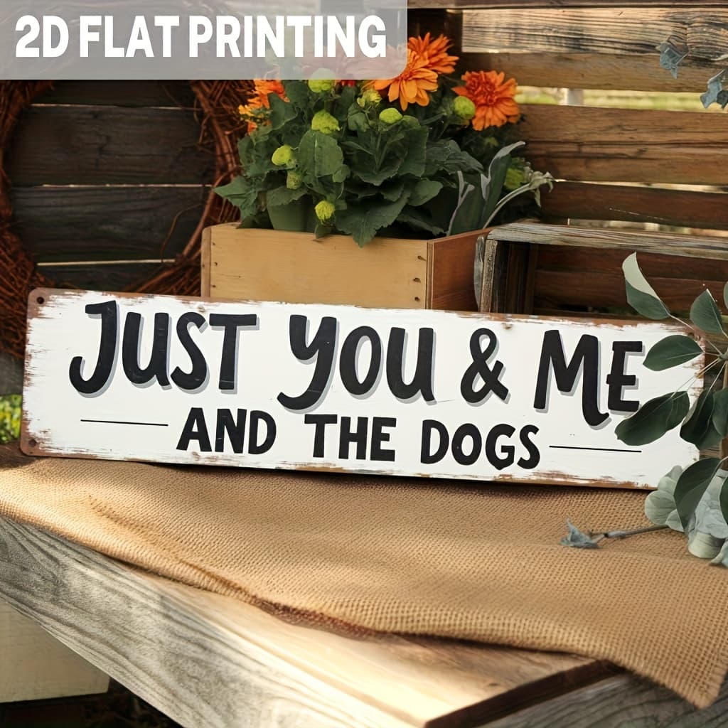 TEMU 2d Flat 11.8x3.9" Wooden Wall Sign - Just You & Me And Rustic Farmhouse Decor, Romantic Gift For Couples