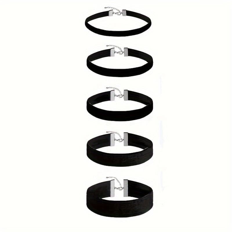 TEMU 5pcs/set Fashion Black Velvet Necklace Tattoo Necklace Women's Gothic Neck Chain Collar