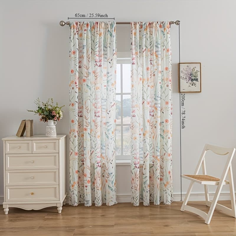 TEMU 2pcs Style European Style Chinese Style Curtain Suitable For Living Room, Dining Room, Study Room, Bedroom, Home Decor