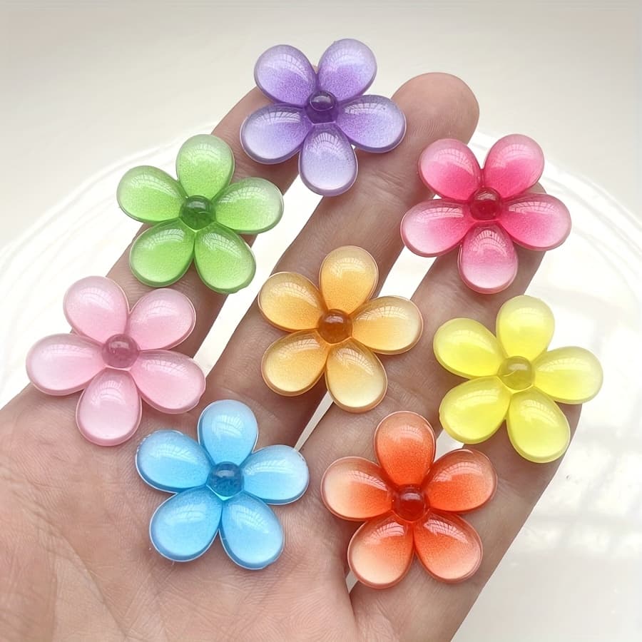 TEMU 10pcs Acrylic Rhinestones For Diy Hair Accessories, Jewelry Making & Gift Decorations - Assorted Colors, Hair Jewelry