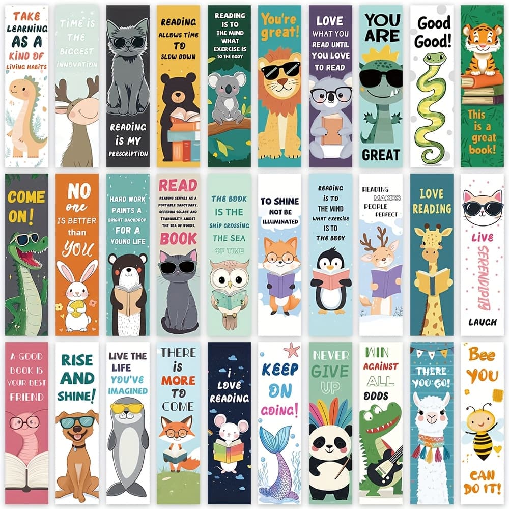 TEMU 30pcs Fun Lovely Animals Student Teacher Reading Lovers Books Tags Office Page Markers