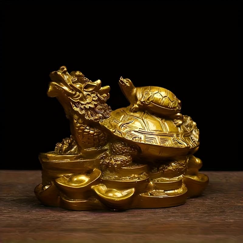 TEMU 1pc Turtle Resin Ornament Turtle Water Decor, And Protection - Perfect Room Decoration Statuette Head Turtle Money Turtle Turtle Mother And Turtle Living Room Office Bedroom Home Shui Decoration
