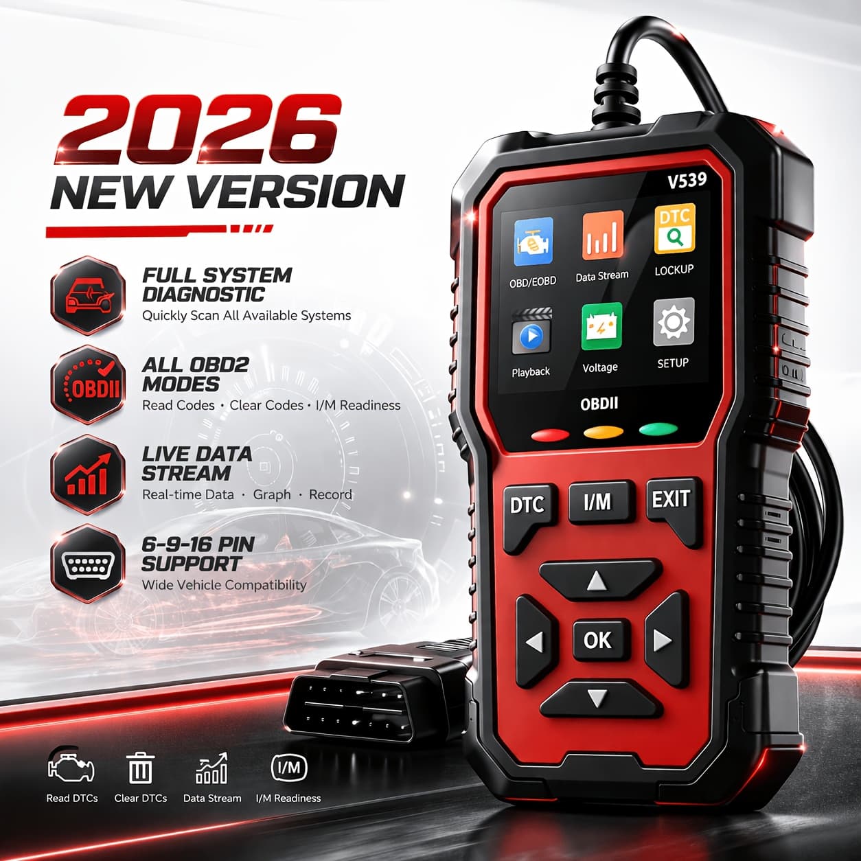 TEMU Advanced Reader/ Scanner-aotomotive Diagnostic Tool With Faster Chips, Supports 10 Languages And Most Cars After 1996