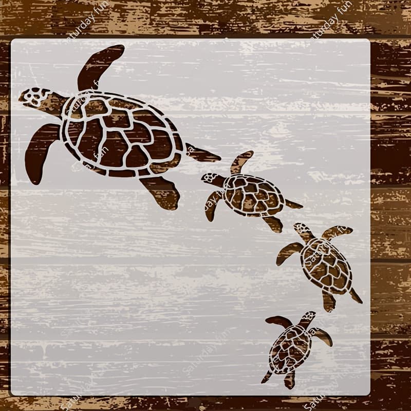 TEMU 1 Turtle Stencil - 11.81x11.81 Inches - Reusable Painting Template - Suitable For Use On Mesh, Pillows, Canvas, Fabric, Clothing, And More