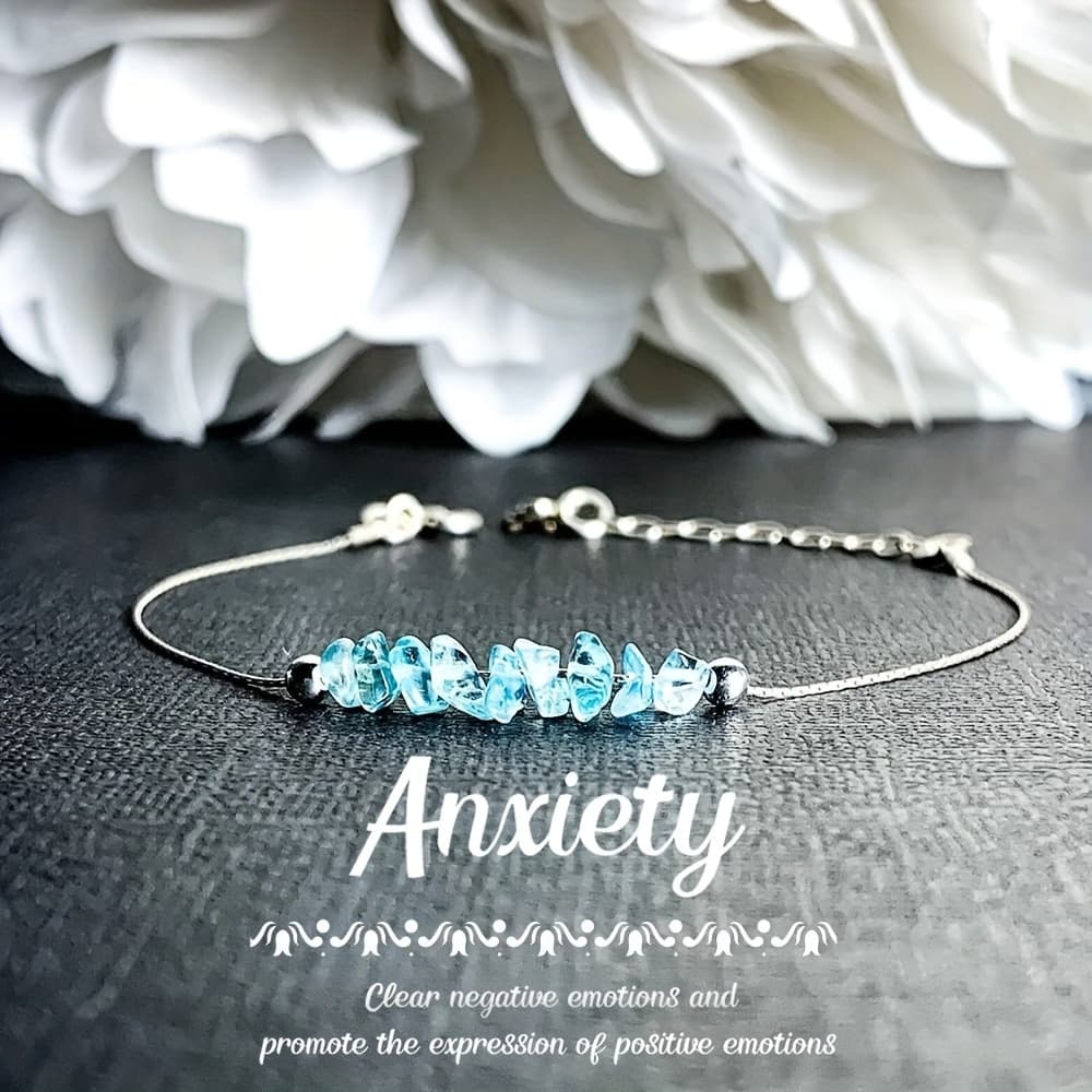 TEMU A Fine Blue Apatite Bracelet Or Anklet Designed For Everyday Use, Ideal For Alleviating Anxiety