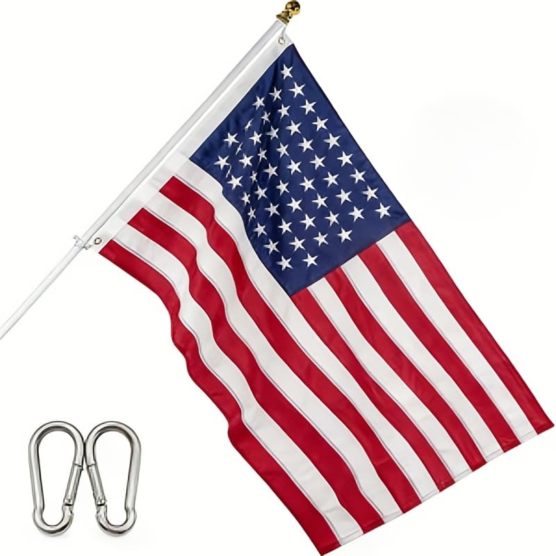 TEMU 3×5 Feet American Flag | Durable Nylon Material, Fade-resistant, With Star Pattern, Gold-plated Eyelets, 304 Stainless Steel Hook -