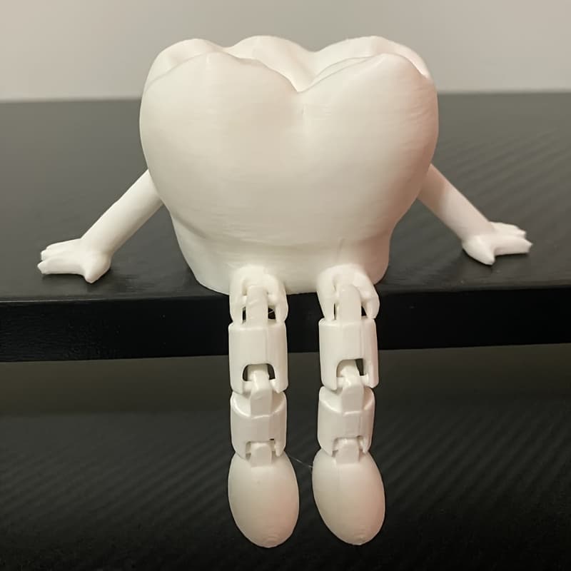 TEMU Cute Tooth Ornament, Multi-joint Movable, No Power Required, Coloring , Suitable For Home Bedroom And Living Room Decoration, Ideal Holiday Gift, Fashionable Creative Movable Ornament