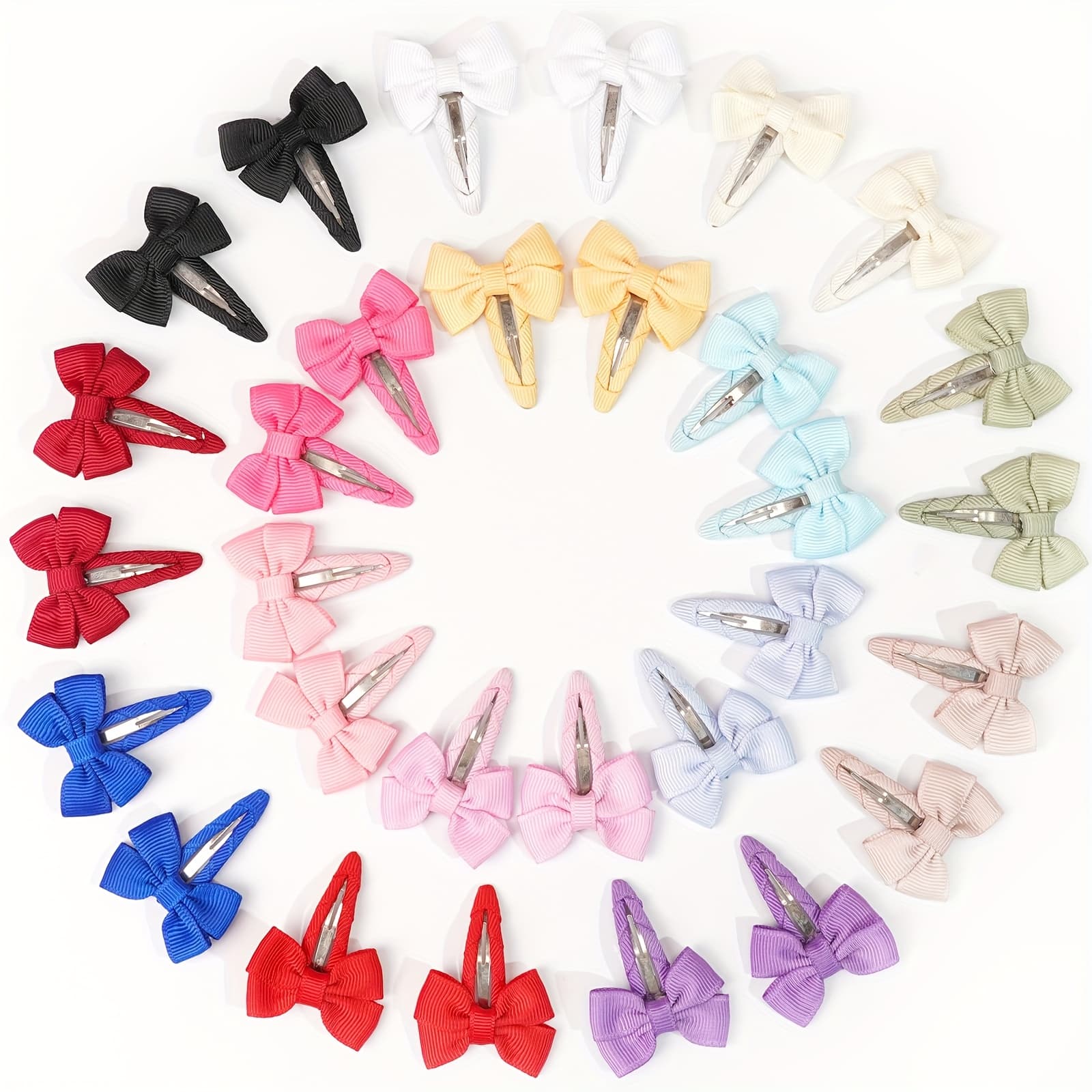 TEMU 30 Cute Button Hair Clips For Girls, Double Bow Ribbon Clips, Bangs Clips, Hair Clips, Everyday Photography Birthday Additions And Ornaments