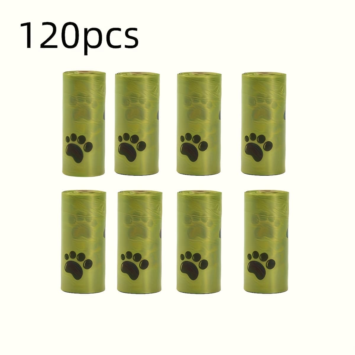 TEMU 120pcs Pet Waste Bags With Cat Paw Design - Formula, Great For Holidays/birthdays, Thickened Plastic Roll Of 120 Dog Poop Bags, Portable And , Animal Pattern