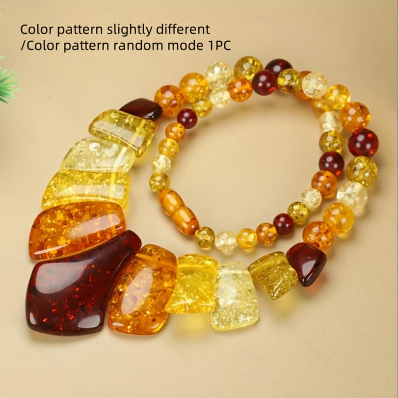 TEMU New Elegant Amber Necklace
