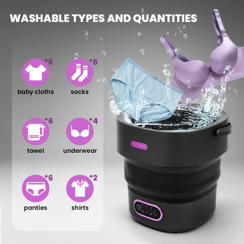 TEMU 4gallon/15l Foldable Washer, Portable, Suitable For Underwear And Socks, Black With Upgraded Spray Paint , Textured, Not Easy To , Smooth And Easy To Clean.