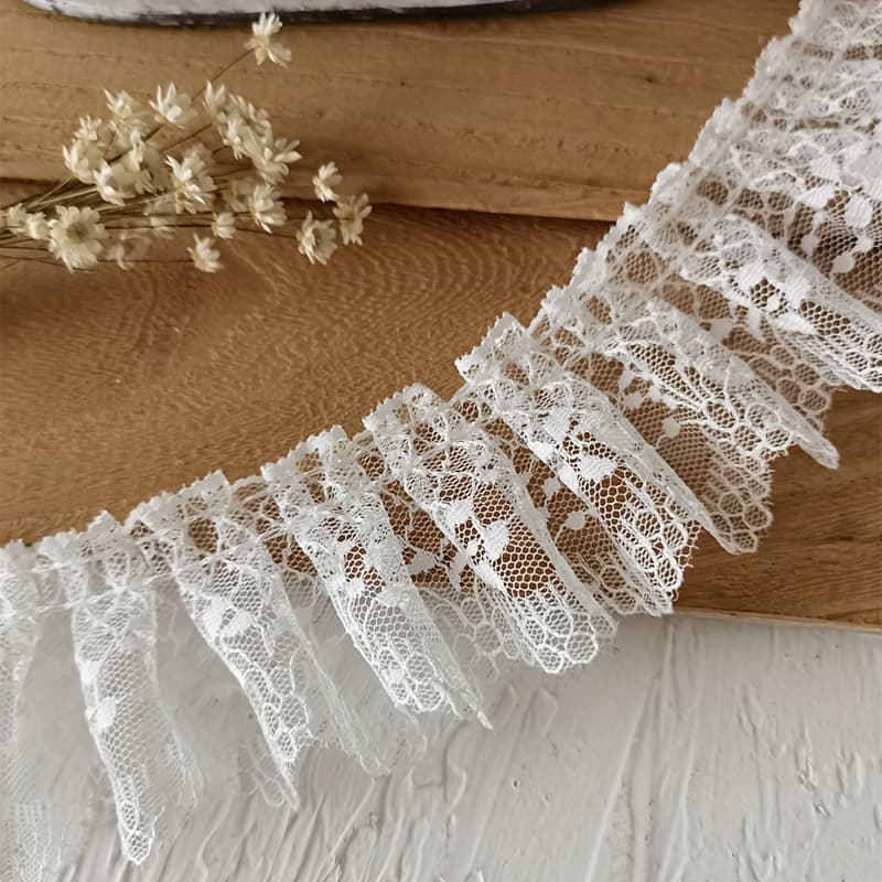 TEMU White Lace Trim Ribbon, 1.97in Wide - Diy Sewing & Knitting Supplies For Clothing And Decorative Edges