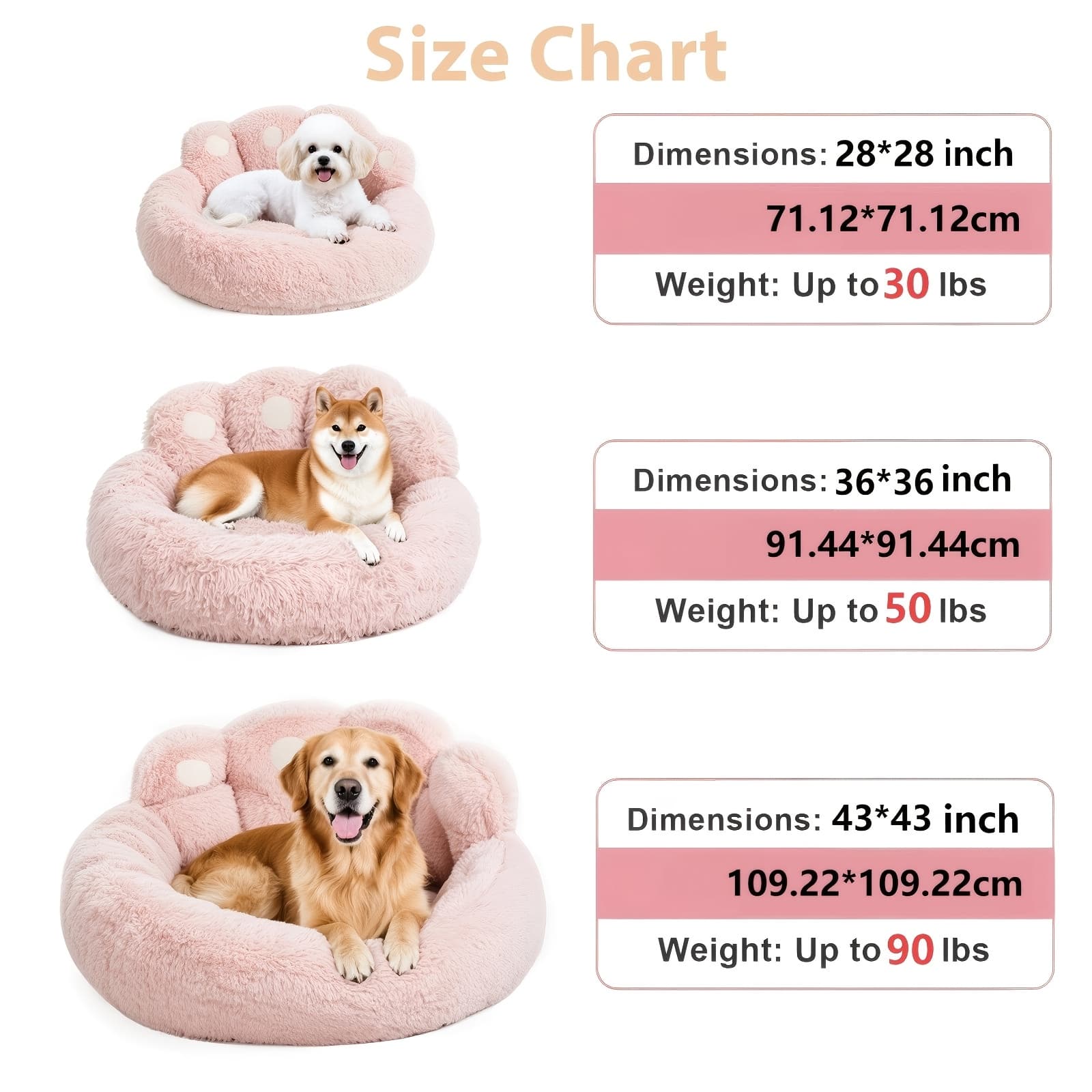 TEMU Soft And Paw Pet Bed - For Dogs And Cats - Calming Donut Dog Bed, Warm And Dog Round Bed, Plush Cushion Bed