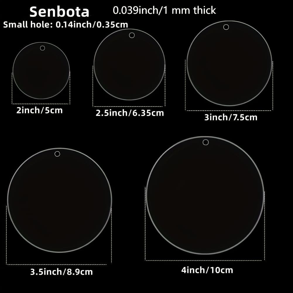 TEMU 10pcs Clear Acrylic Christmas Ornaments Blanks-transparent Discs For Halloween Christmas Diy Craft, Holiday Tags, And Tree Decoration