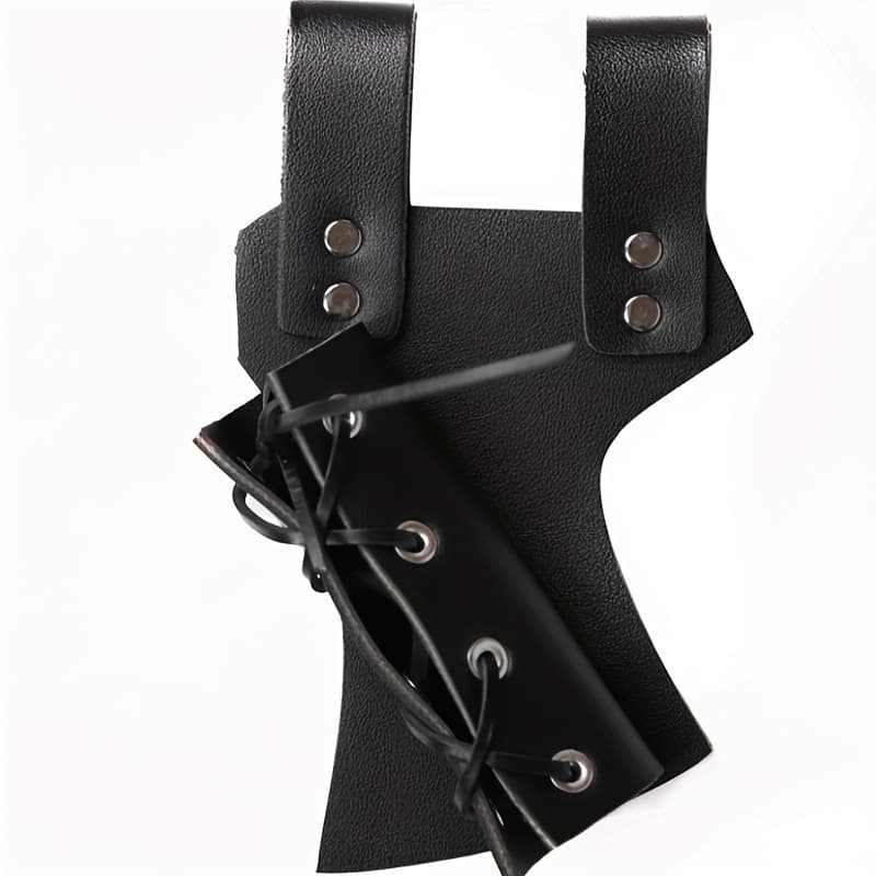 TEMU Medieval Knight Holder - Dual-layer Faux Leather Sheath For Halloween, Larp Parties & Stage Performances