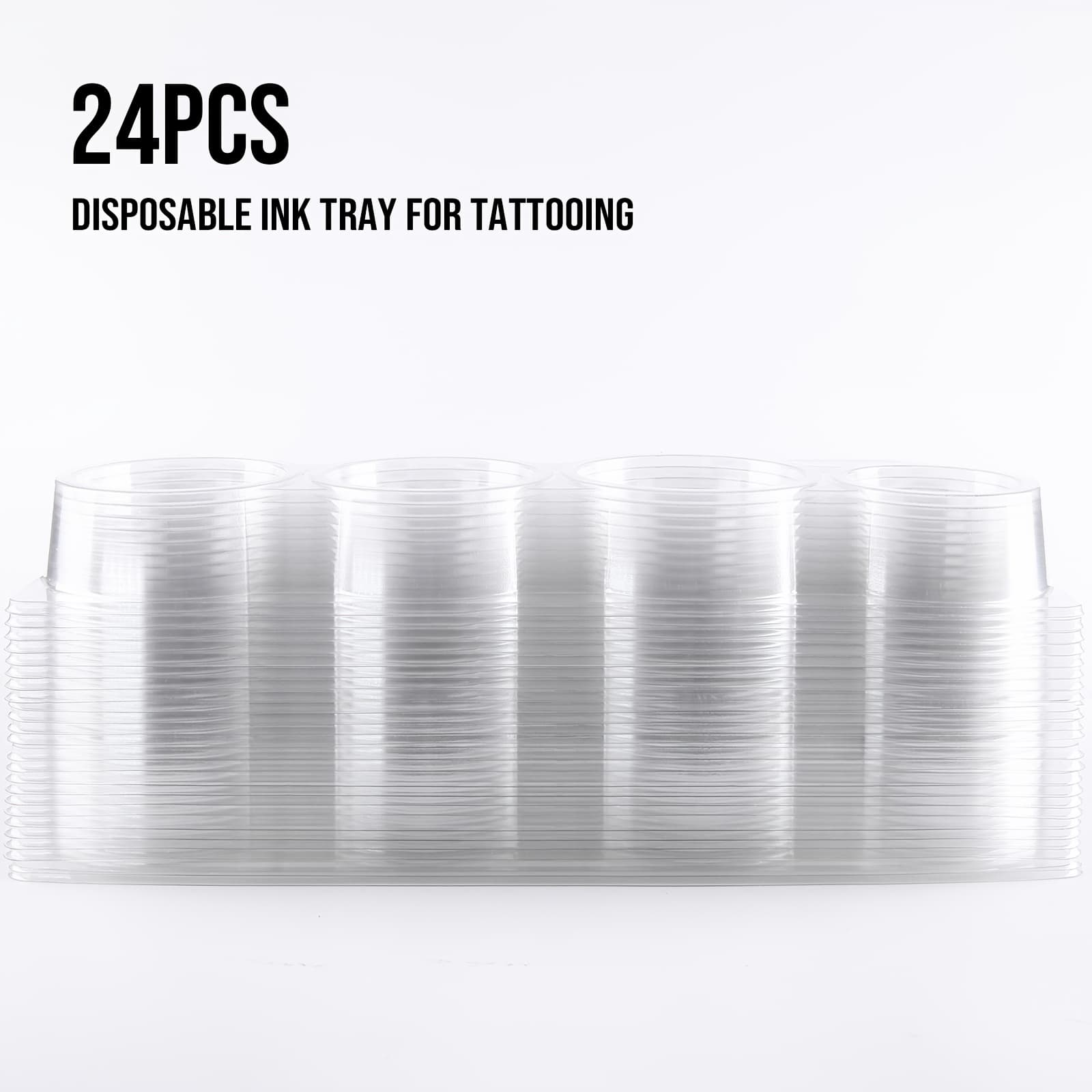TEMU 24pcs Tray Set - Multifunctional, Safe, Convenient Tattoo Color Mixing Palette For Artists And Beginners - Unscented, No Electricity Or Battery Required
